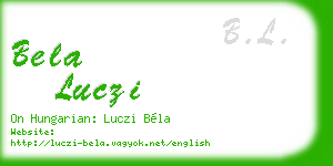 bela luczi business card